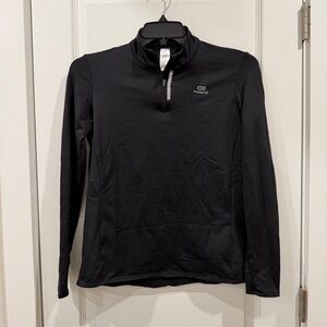 Decathlon Women’s Black Activewear Long Sleeves Top Half Zipper sz S